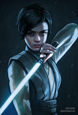 Illustration for article titled Arya Stark Becomes a Jedi in This Awesome Game of Thrones-Star Wars Mash-Up ArtÂ